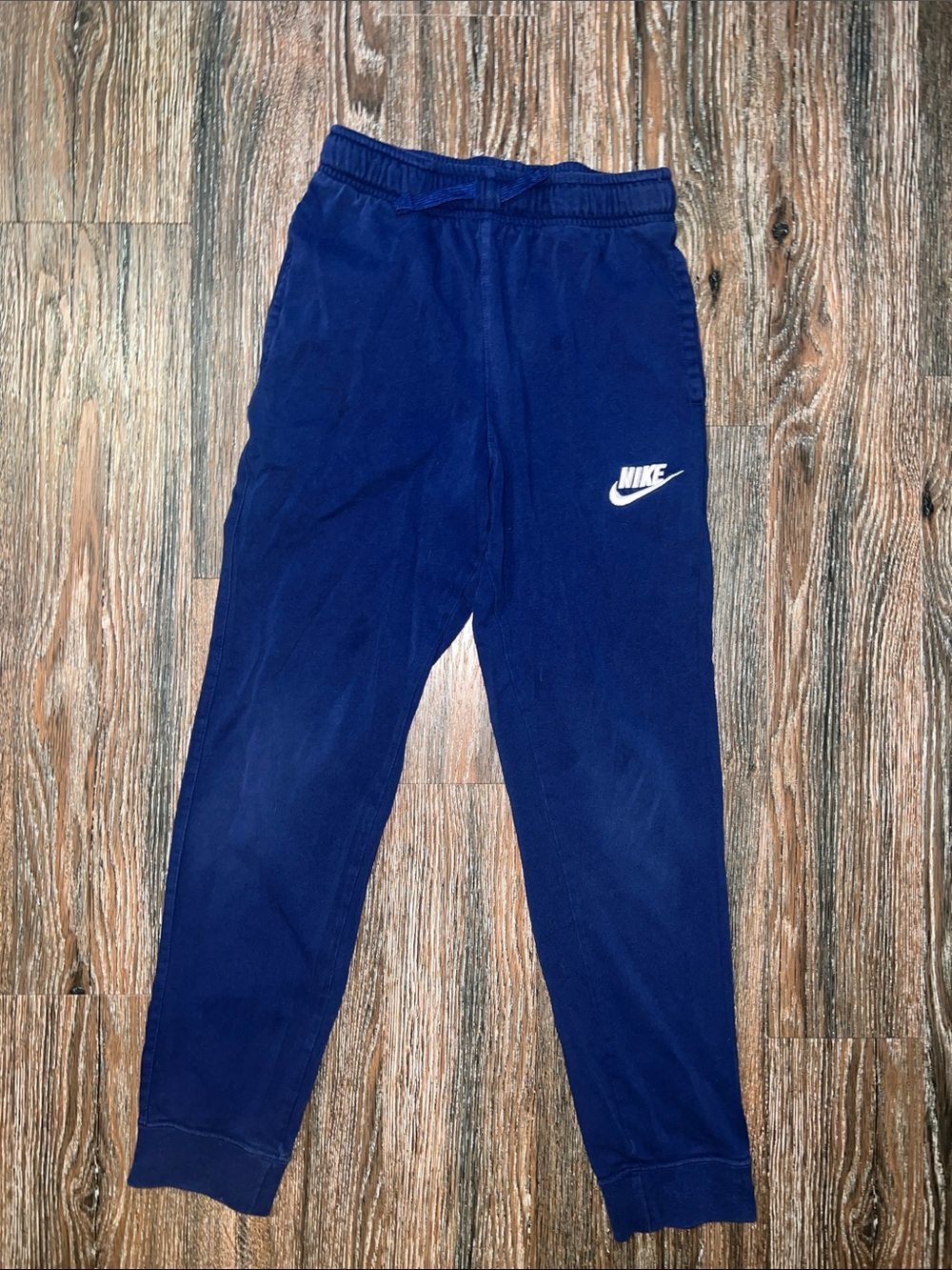 Nike Boys Lightweight Navy Blue Joggers with White Logo